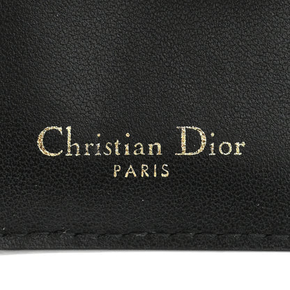 Christian Dior Supple Calfskin Cannage Caro Dandelion Card Holder Black 6 of 7