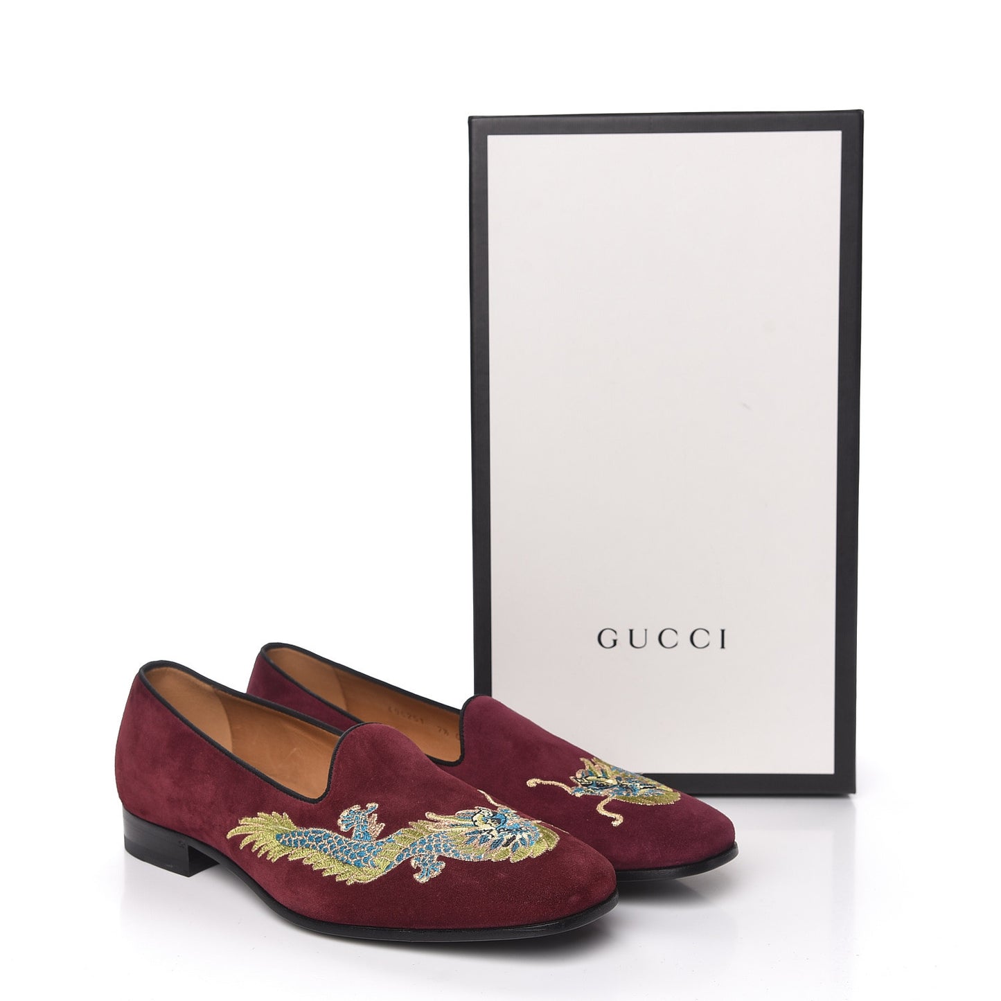 Suede Dragon Embroidered Mens Loafers 7.5 New Vineya