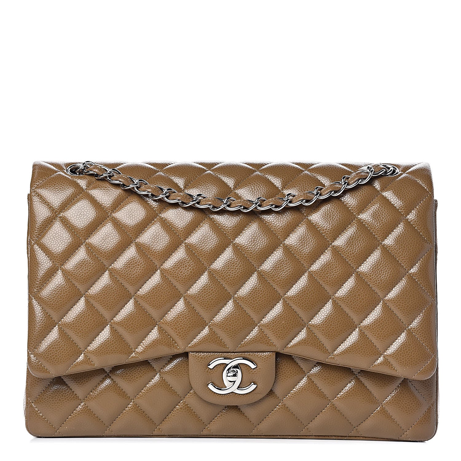 Chanel Caviar Quilted Maxi Double Flap Brown 1 of 11