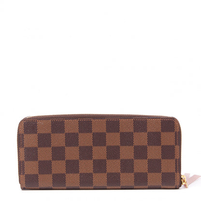 Louis Vuitton Damier Ebene Clemence Wallet Rose Ballerine 1 of 8
