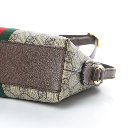 Gucci GG Supreme Monogram Textured Dollar Calfskin Web Small Ophidia Dome Shoulder Bag Beige Ebony New Acero 10 of 11