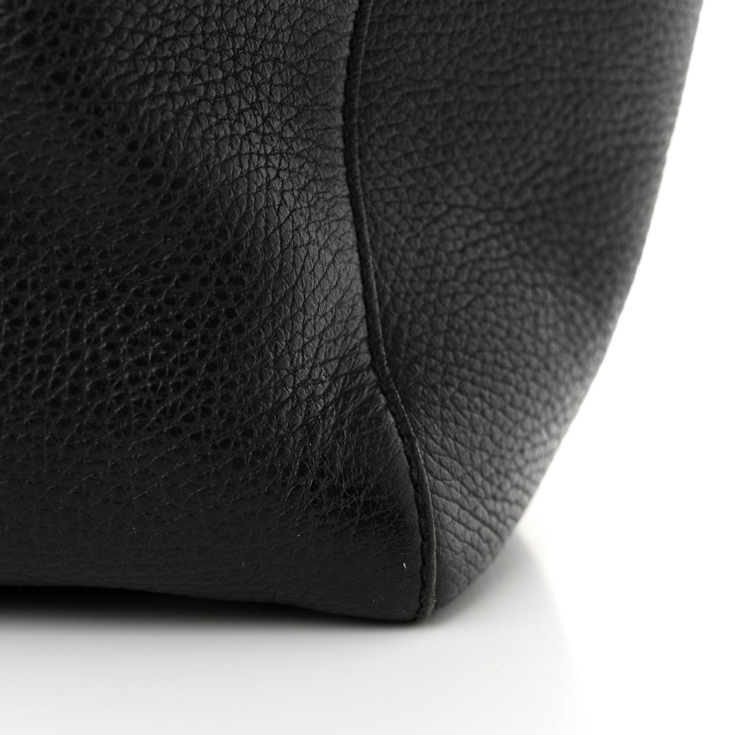 Pebbled Calfskin Medium Swing Tote Black