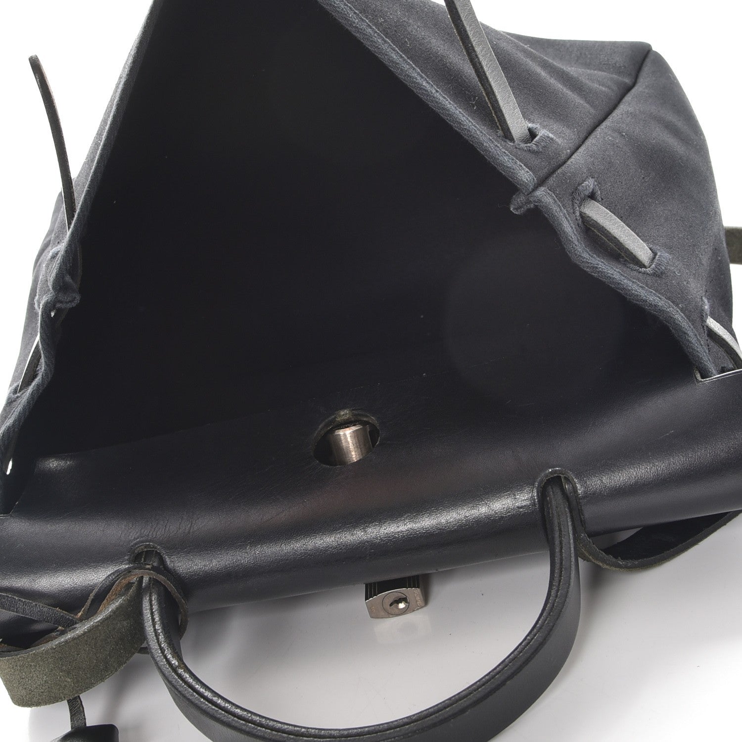 Hermes Toile Vache Calfskin Herbag 30 PM Natural Black 6 of 13