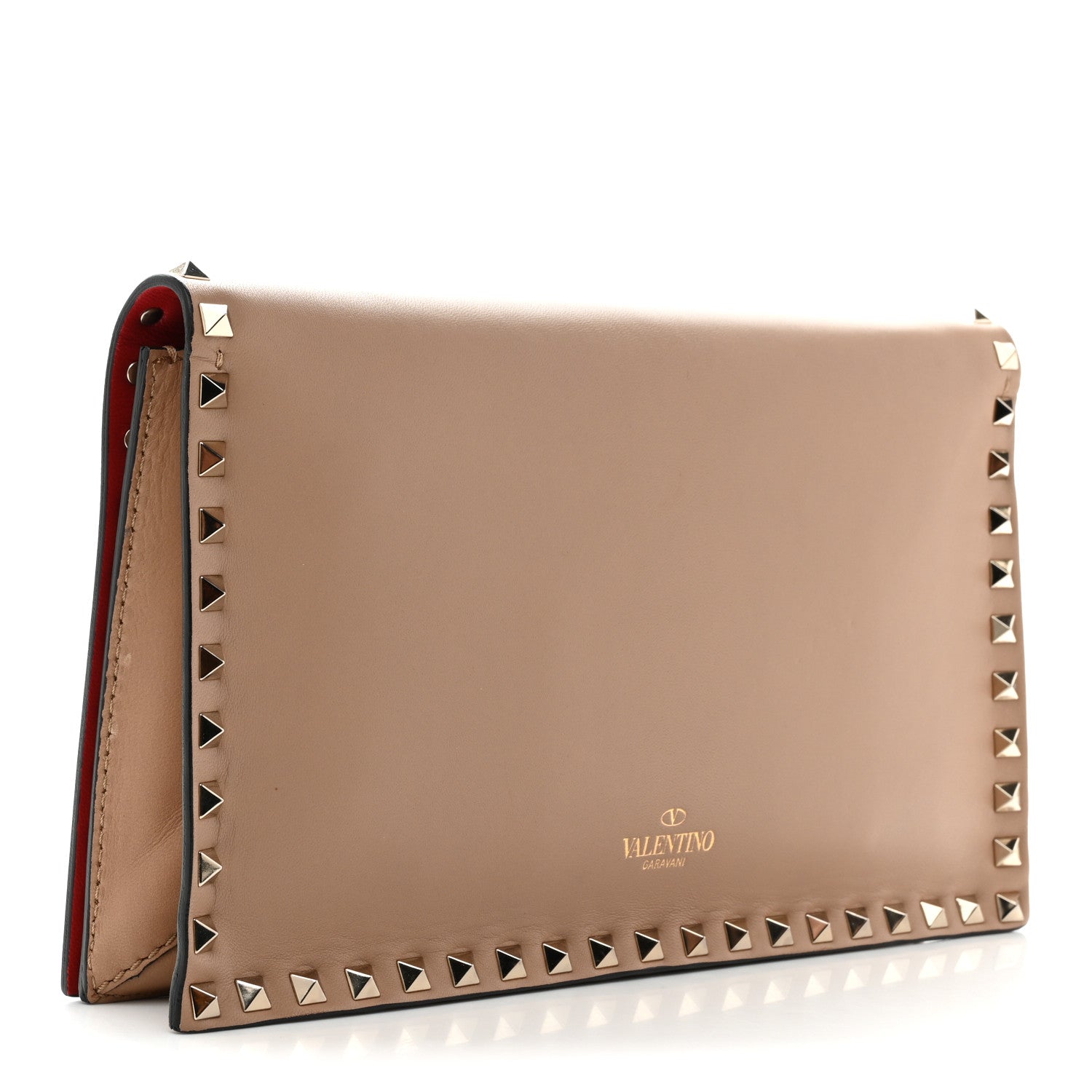 Valentino Garavani Nappa Rockstud Wristlet Clutch  Alpaca 3 of 9