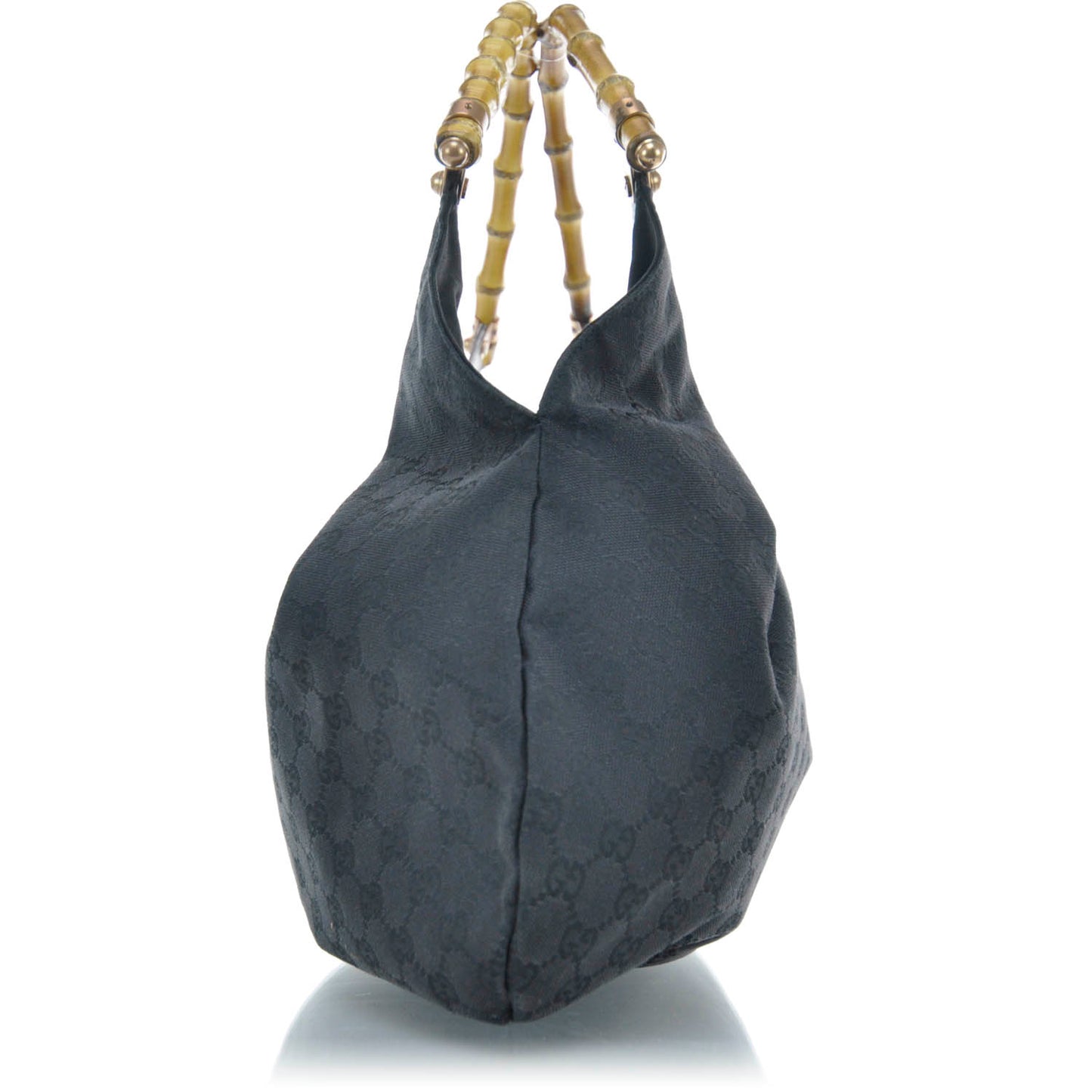 Monogram Bamboo Handle Shoulder Bag Black