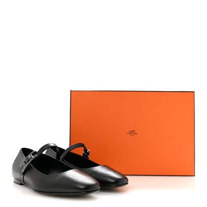 Hermes Goatskin Jane Ballet Flats 35.5 Black 10 of 10