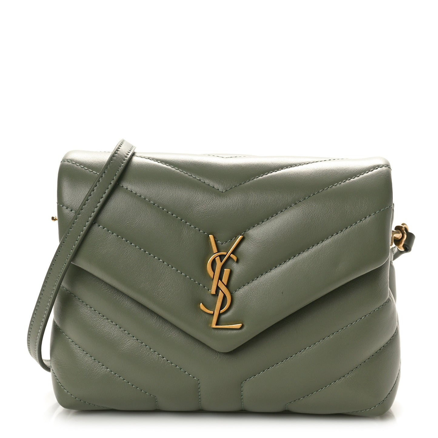 Calfskin Y Quilted Monogram Toy Loulou Crossbody Bag Light Sage
