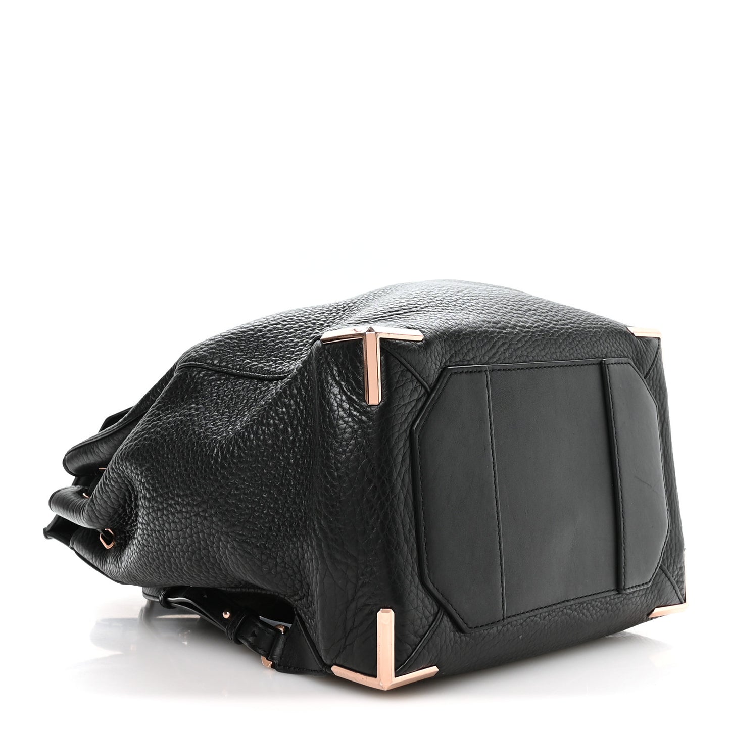 Pebbled Calfskin Prisma Skeletal Backpack Black Rose Gold Hardware