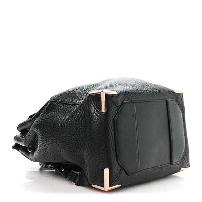 Alexander Wang Pebbled Calfskin Prisma Skeletal Backpack Black Rose Gold Hardware 4 of 11