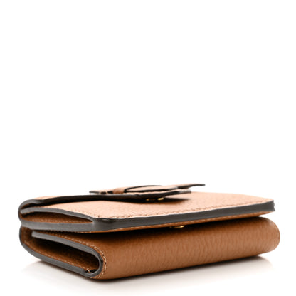 Delvaux Taurillon Soft Presse Trifold Wallet Vegetal 4 of 7