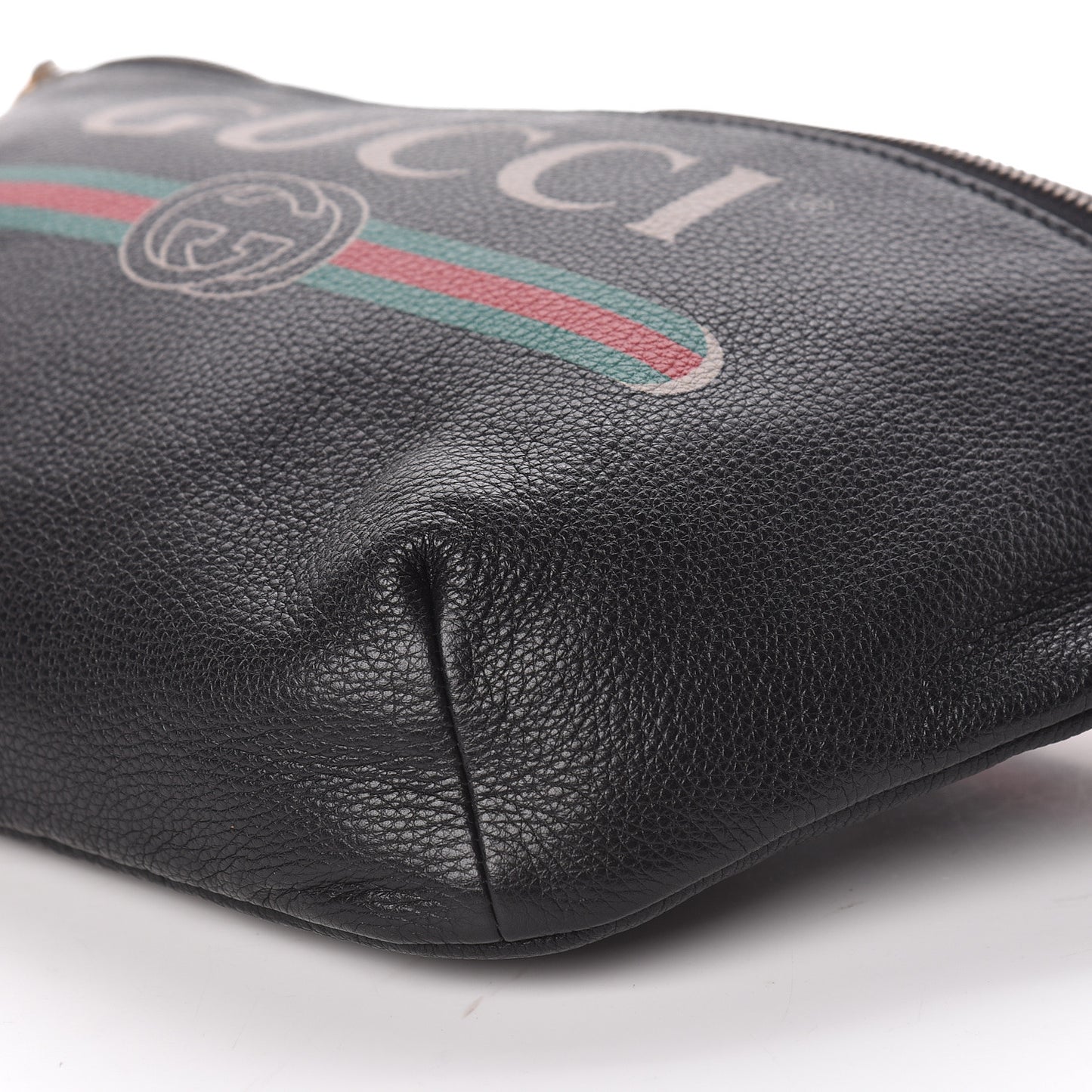 Grained Calfskin Logo Belt Bag Black