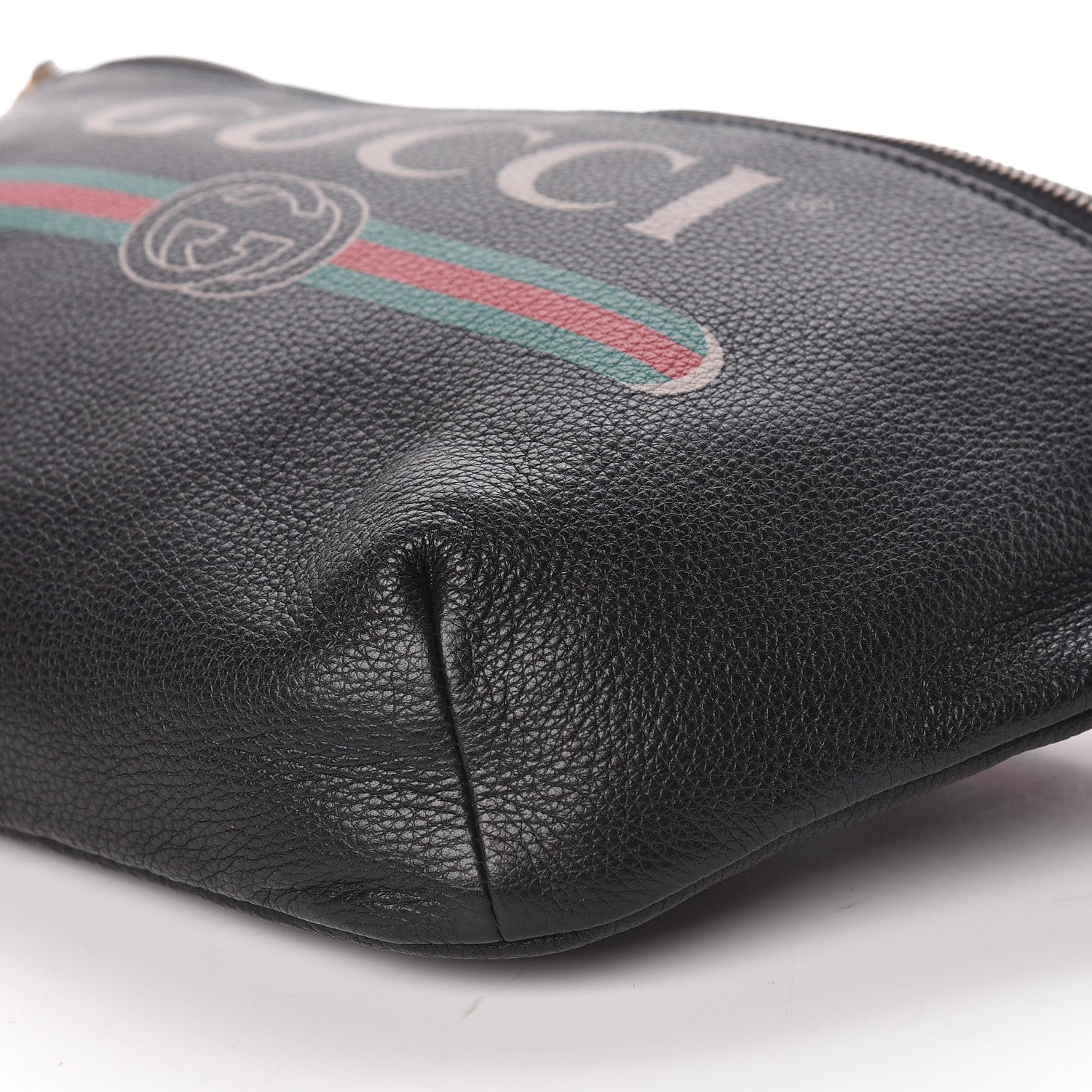 Gucci Grained Calfskin Logo Belt Bag Black 9 of 12