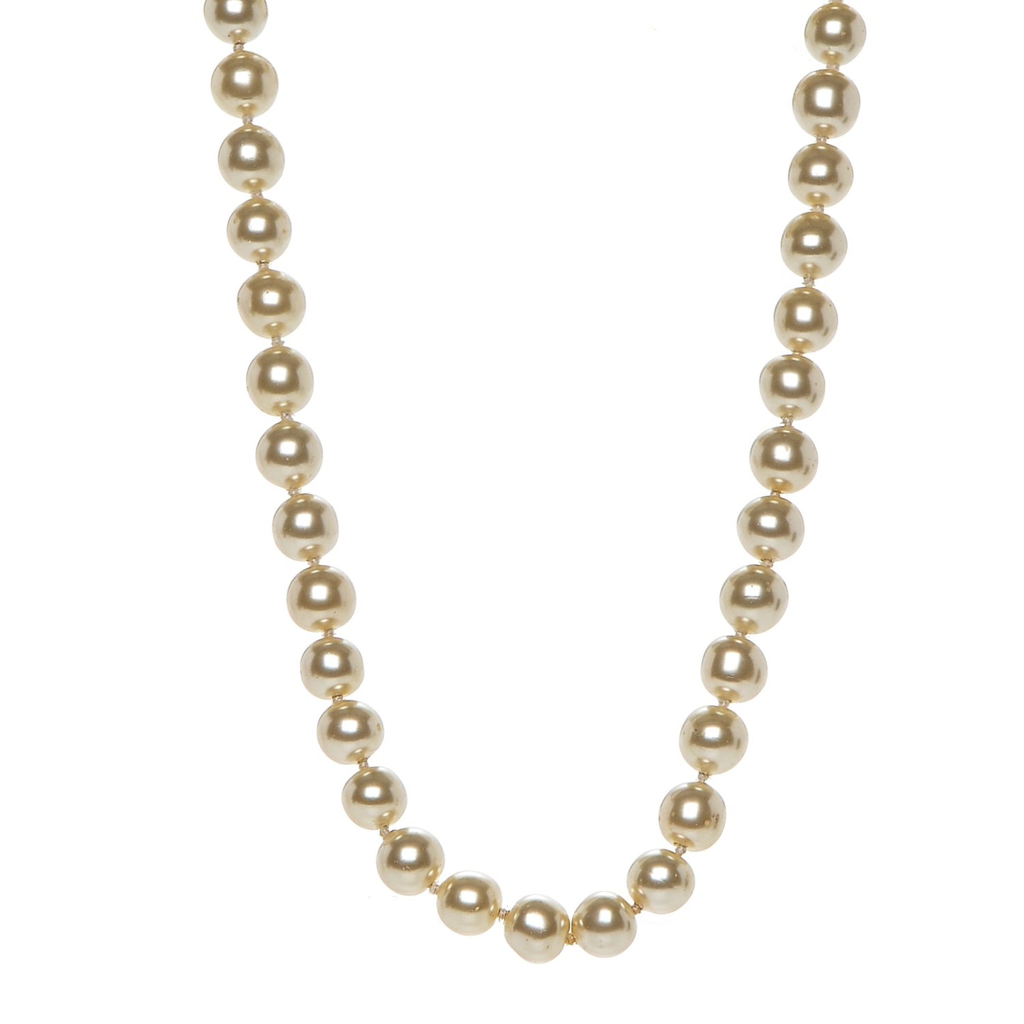 Pearl Long CC Necklace Gold