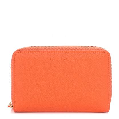 Gucci Pebbled Calfskin Zip Around Wallet Orange 1 of 8