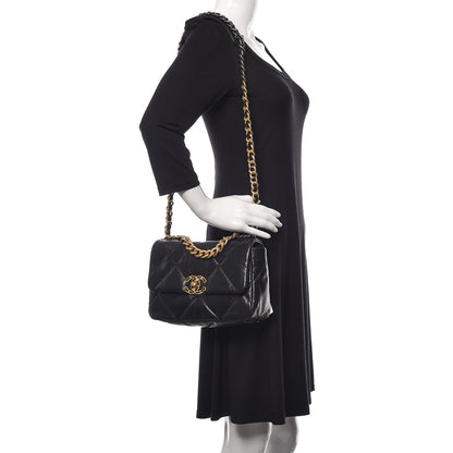 Chanel Lambskin Quilted Medium 19 Flap Black 2 of 11