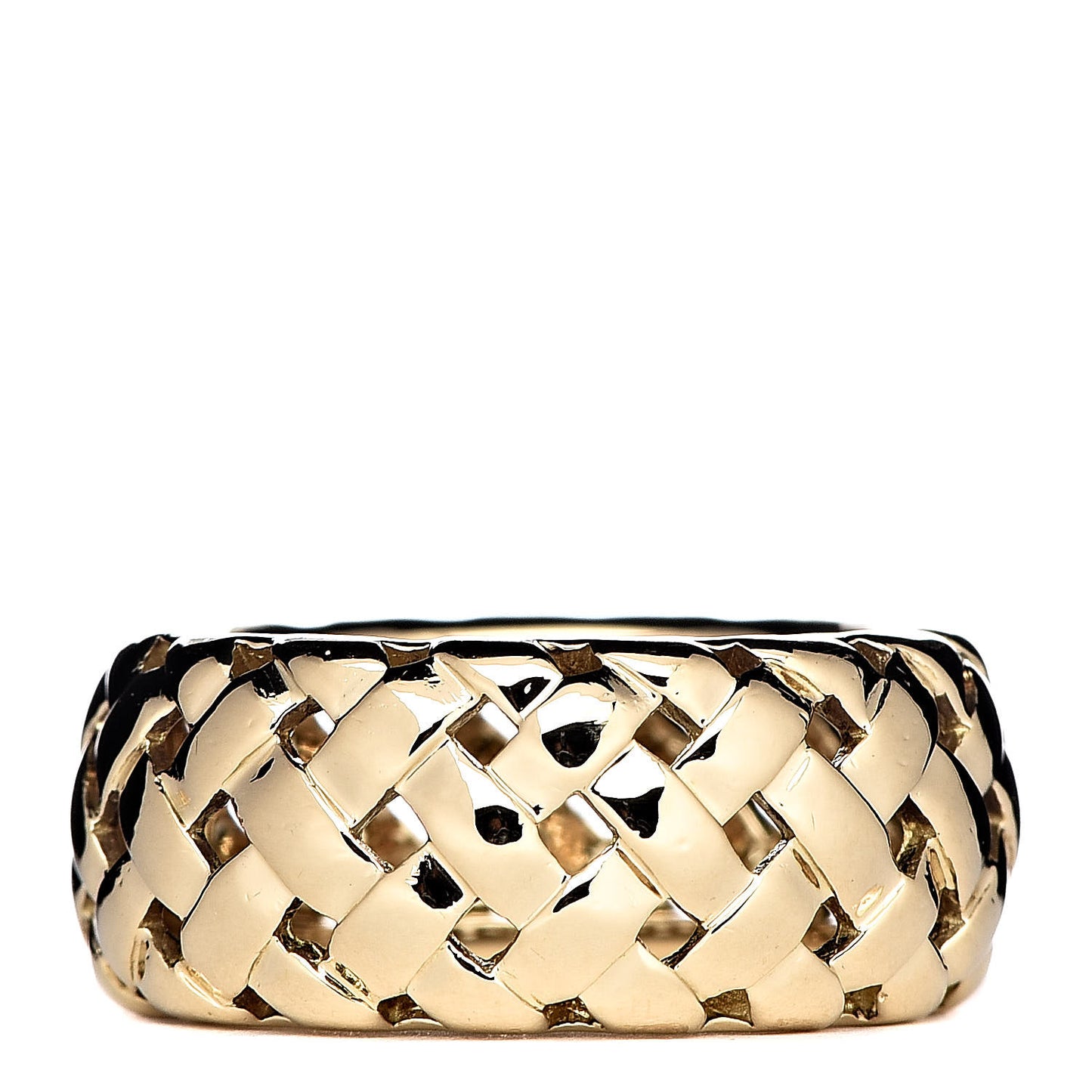 18K Yellow Gold Vannerie Dome Ring 48 4.5