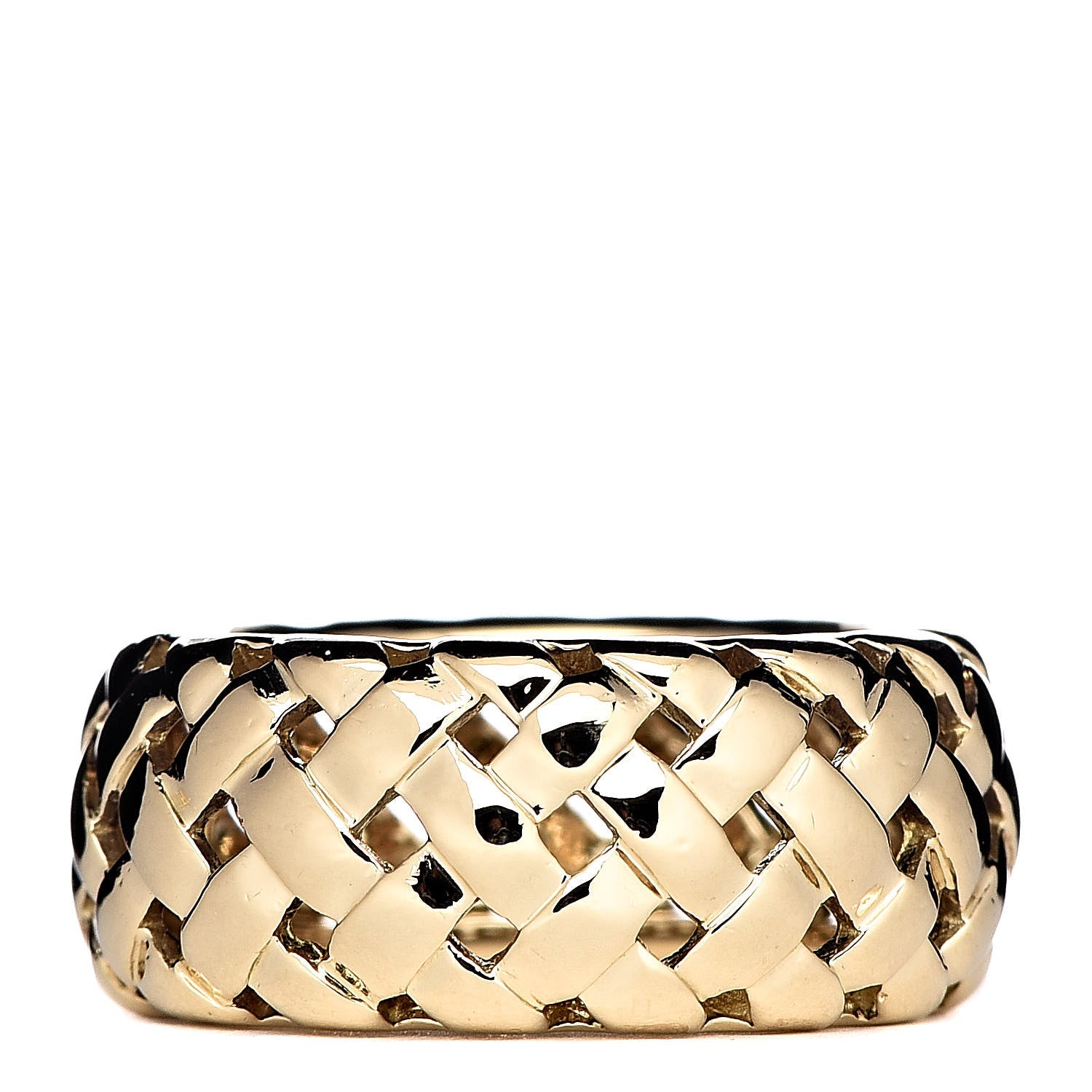 Tiffany 18K Yellow Gold Vannerie Dome Ring 48 4.5 1 of 4