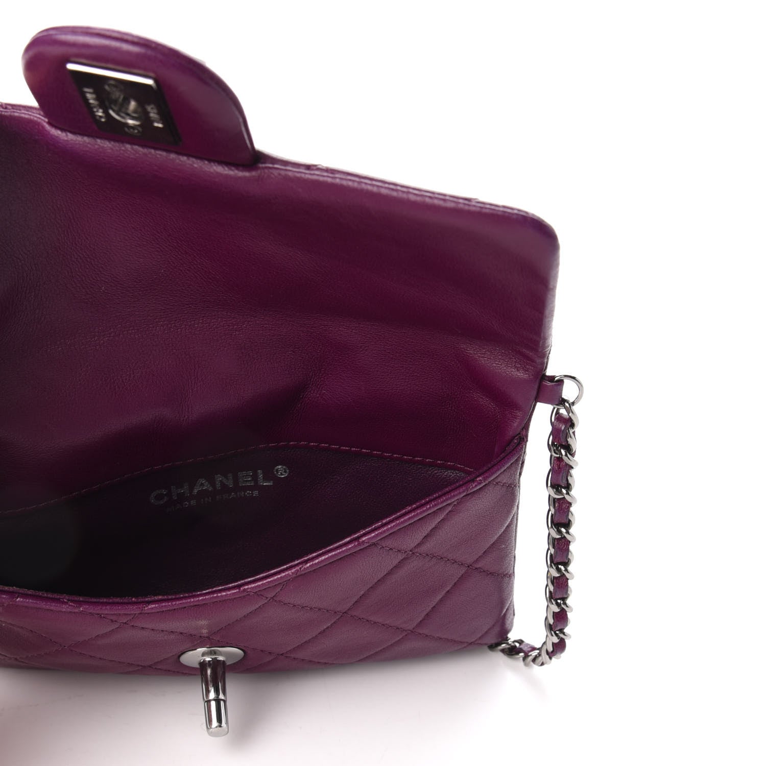 Chanel Lambskin Quilted Mini Mineral Nights Flap Crossbody Bag Purple 5 of 9