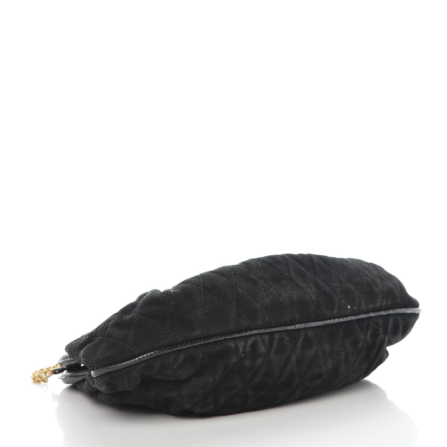Suede Lizard Frame Clutch Black