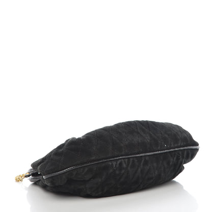 Chanel Suede Lizard Frame Clutch Black 4 of 16