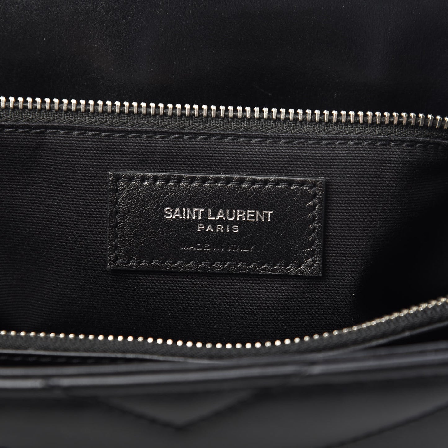 Calfskin Y Quilted Monogram Large Loulou Chain Satchel Black