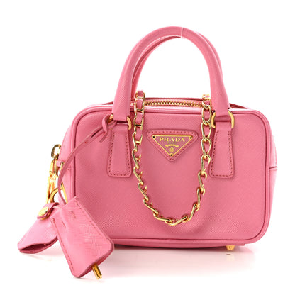 Prada Saffiano Lux Mini Top Handle Crossbody Bag Geranio 1 of 9