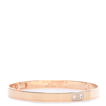 Hermes 18K Rose Gold Diamond PM H D'Ancre Bracelet SH 1 of 7