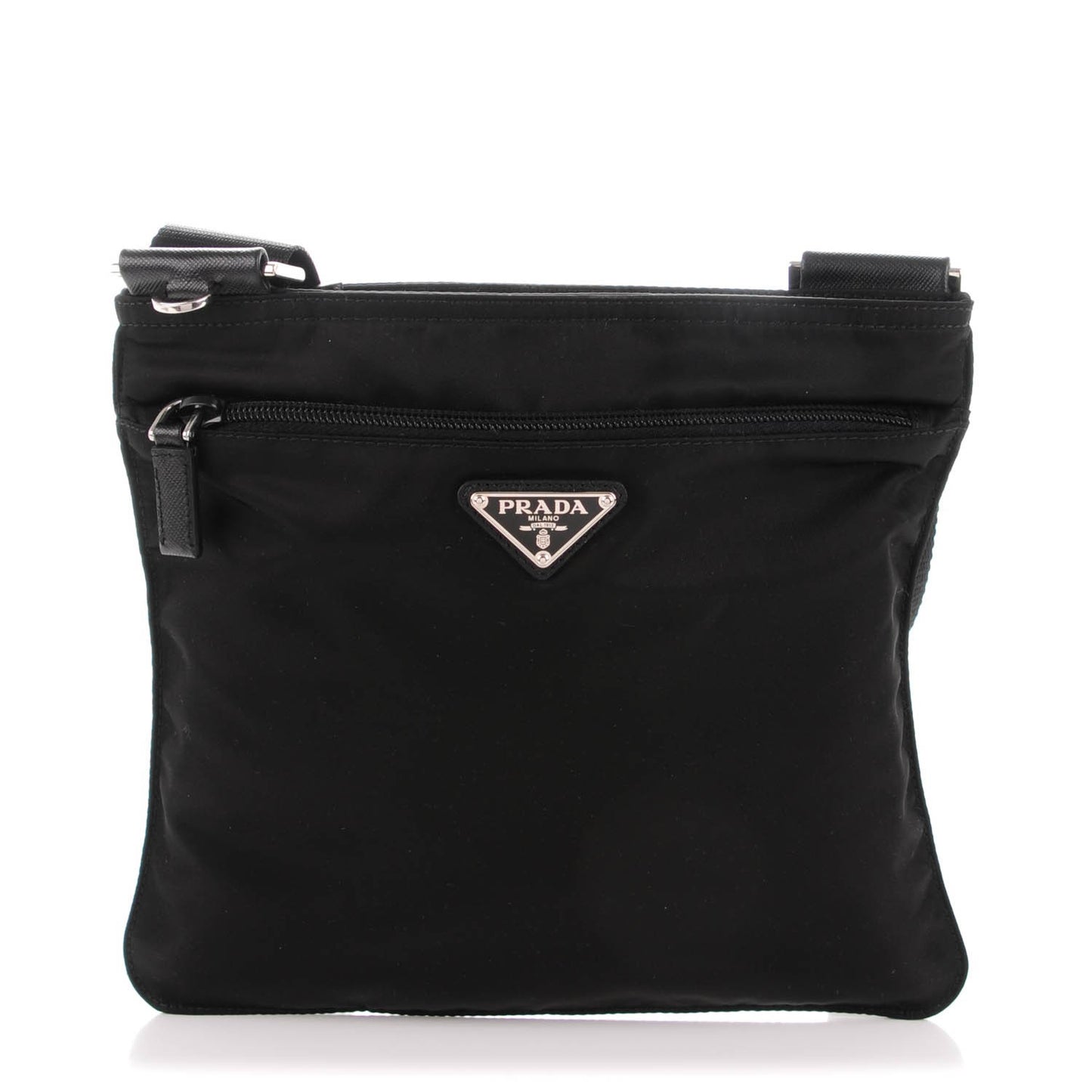 Nylon Vela Flat Messenger Bag Black