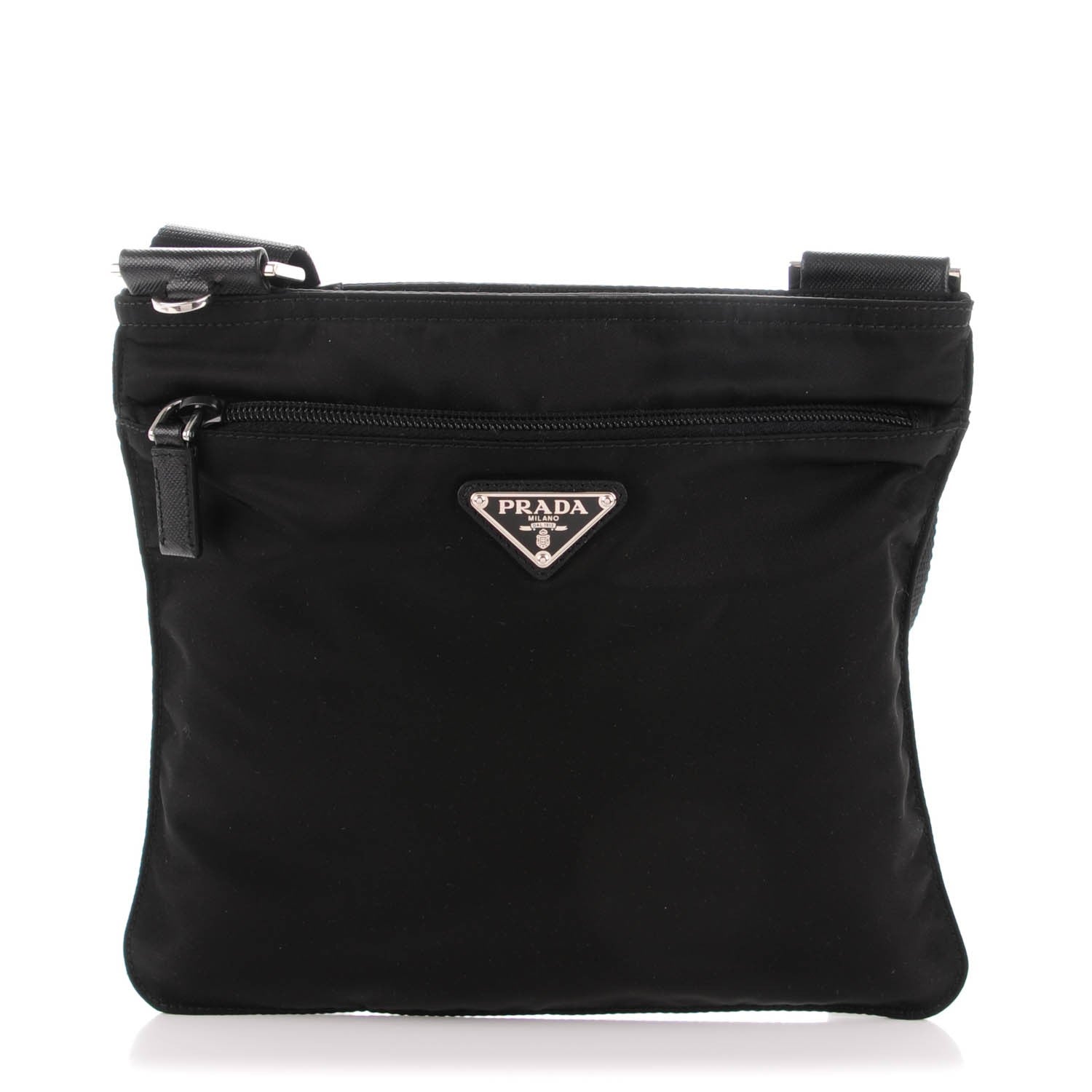 Prada Nylon Vela Flat Messenger Bag Black 1 of 7