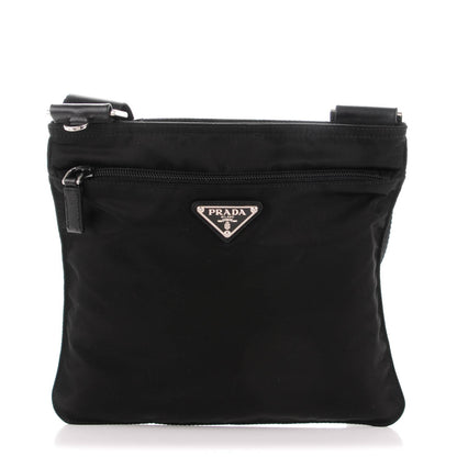 Prada Nylon Vela Flat Messenger Bag Black 1 of 7