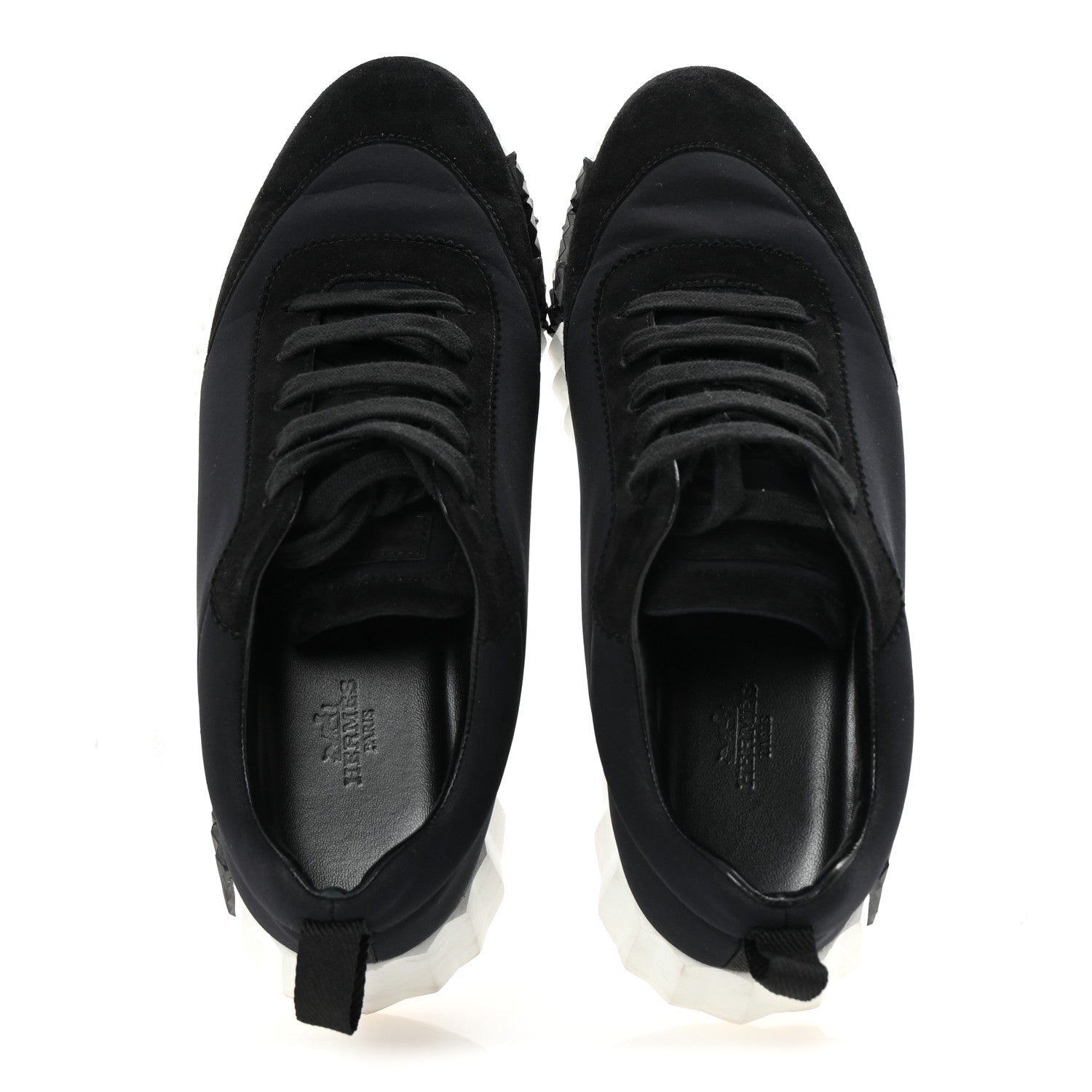 Hermes Chevre Velours Toile Bouncing Sneakers 38 Black 1744037