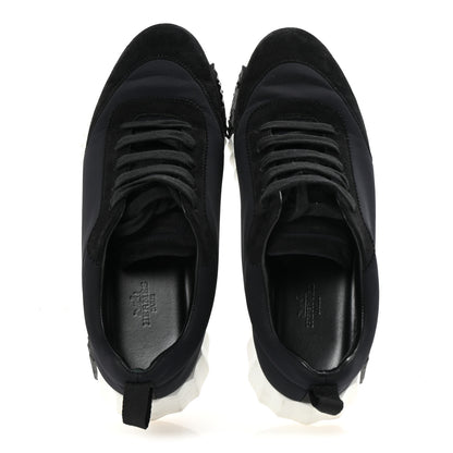Hermes Chevre Velours Toile Bouncing Sneakers 38 Black 2 of 9