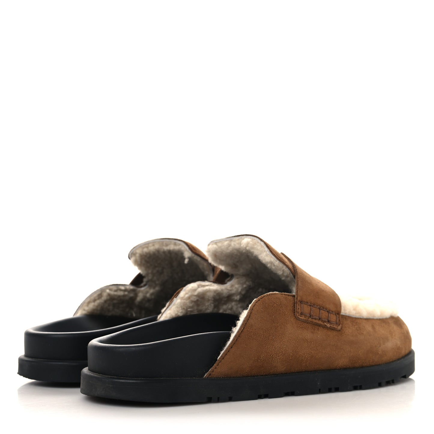 Suede Goatskin Shearling Go Mules 39 Brun Frume Ecru