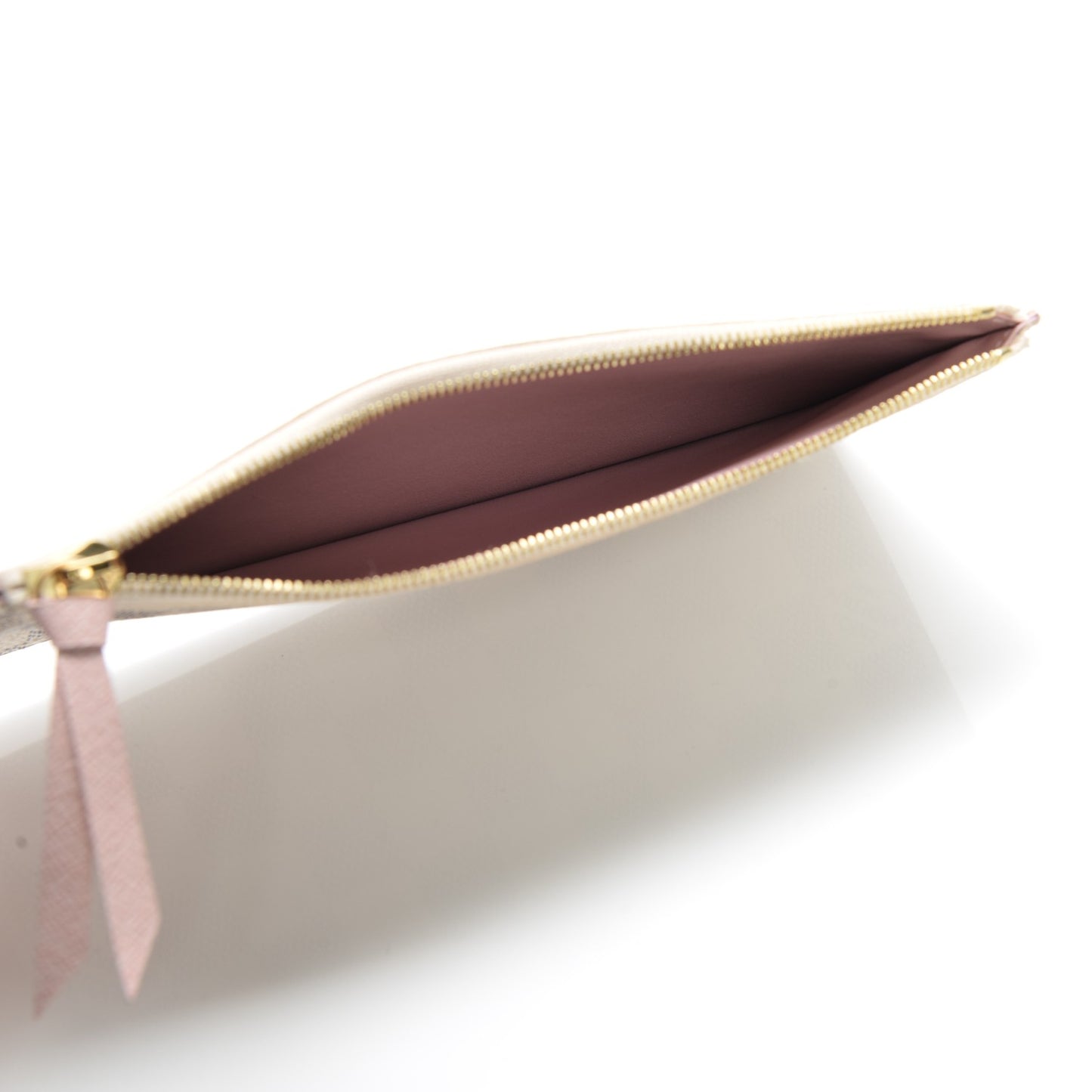 Damier Azur Felicie Chain Wallet Zippered Insert Rose Ballerine
