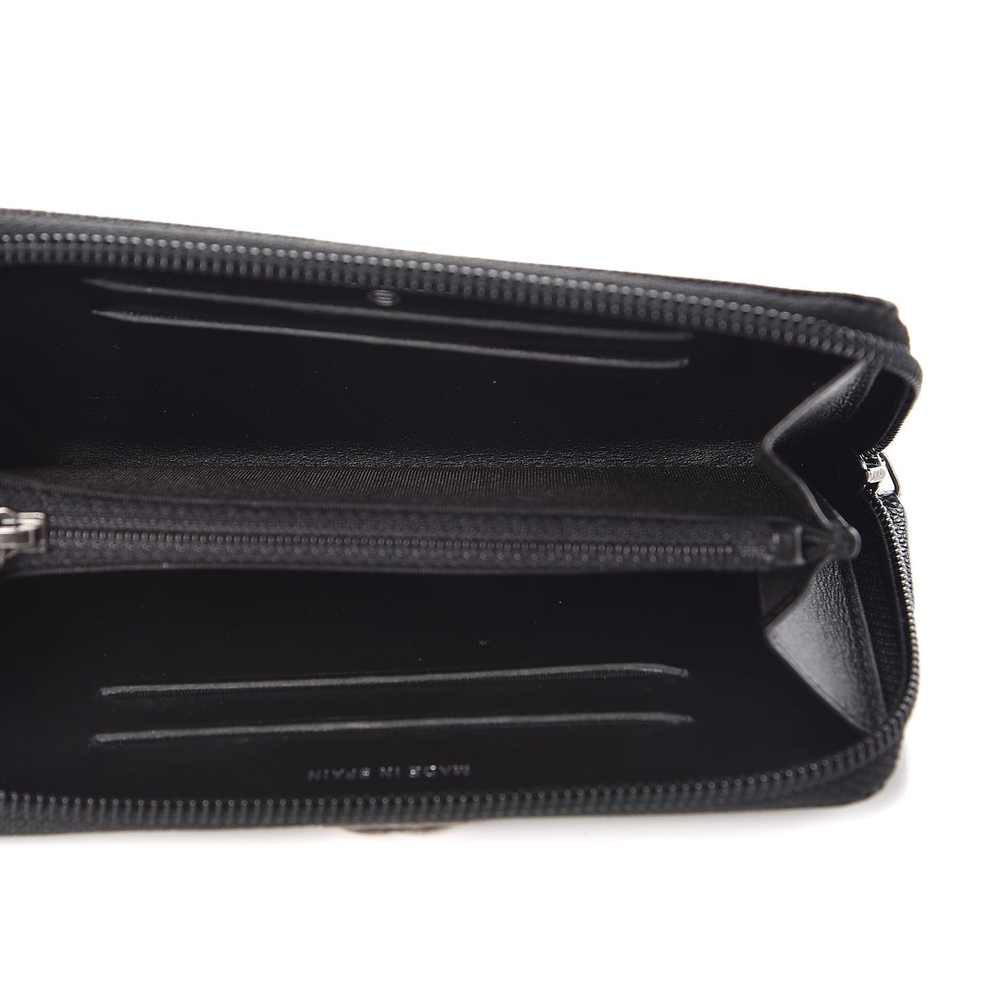 Caviar Quilted Small Boy Zip Around Wallet Black