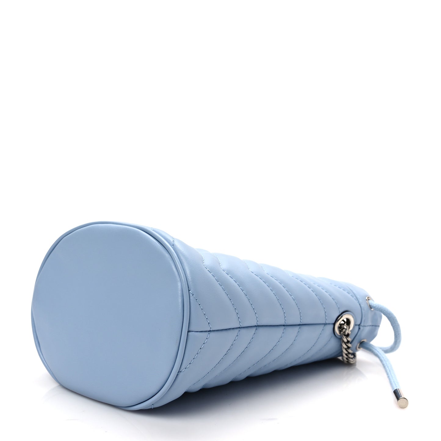 Calfskin Matelasse Mini GG Marmont 2.0 Bucket Bag Porcelain Light Blue