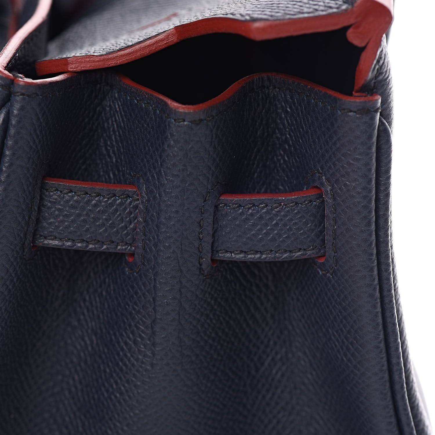 Hermes Epsom Contour Birkin 25 Bleu Indigo Rouge H 19 of 34