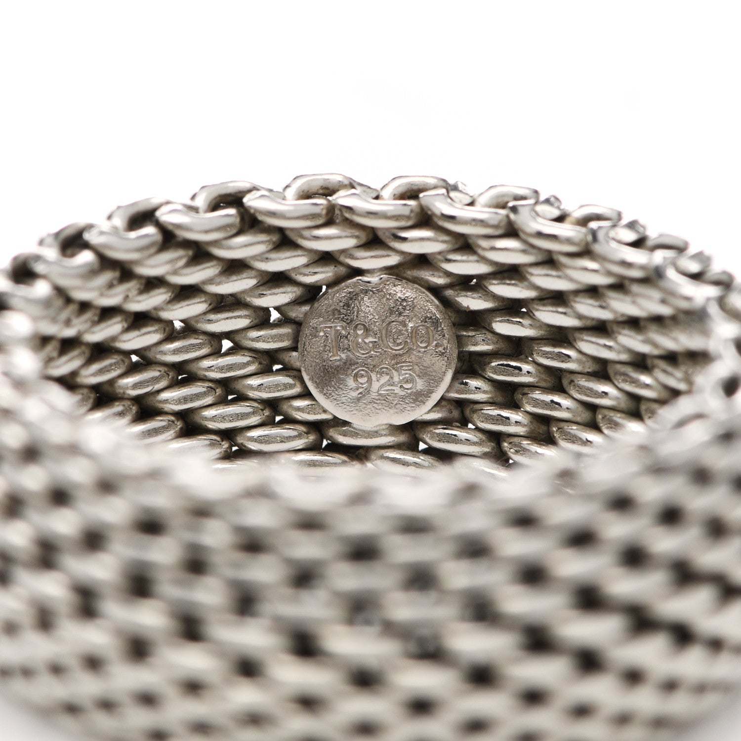 Tiffany Sterling Silver Somerset Mesh Ring 62 10 4 of 4