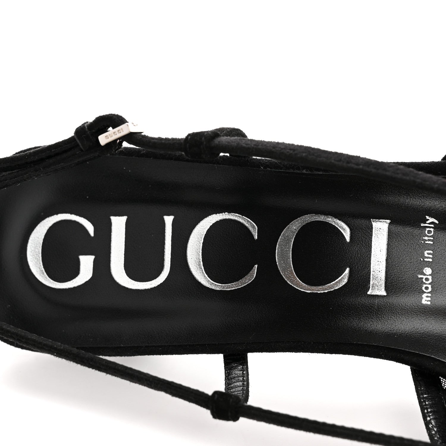 Gucci Tela Retino Kid Scamosciato Crystal GG Monogram Square G 35mm Slingback Pumps 40 Black 8 of 9