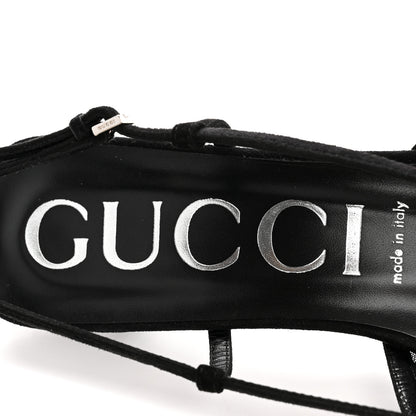 Gucci Tela Retino Kid Scamosciato Crystal GG Monogram Square G 35mm Slingback Pumps 40 Black 8 of 9