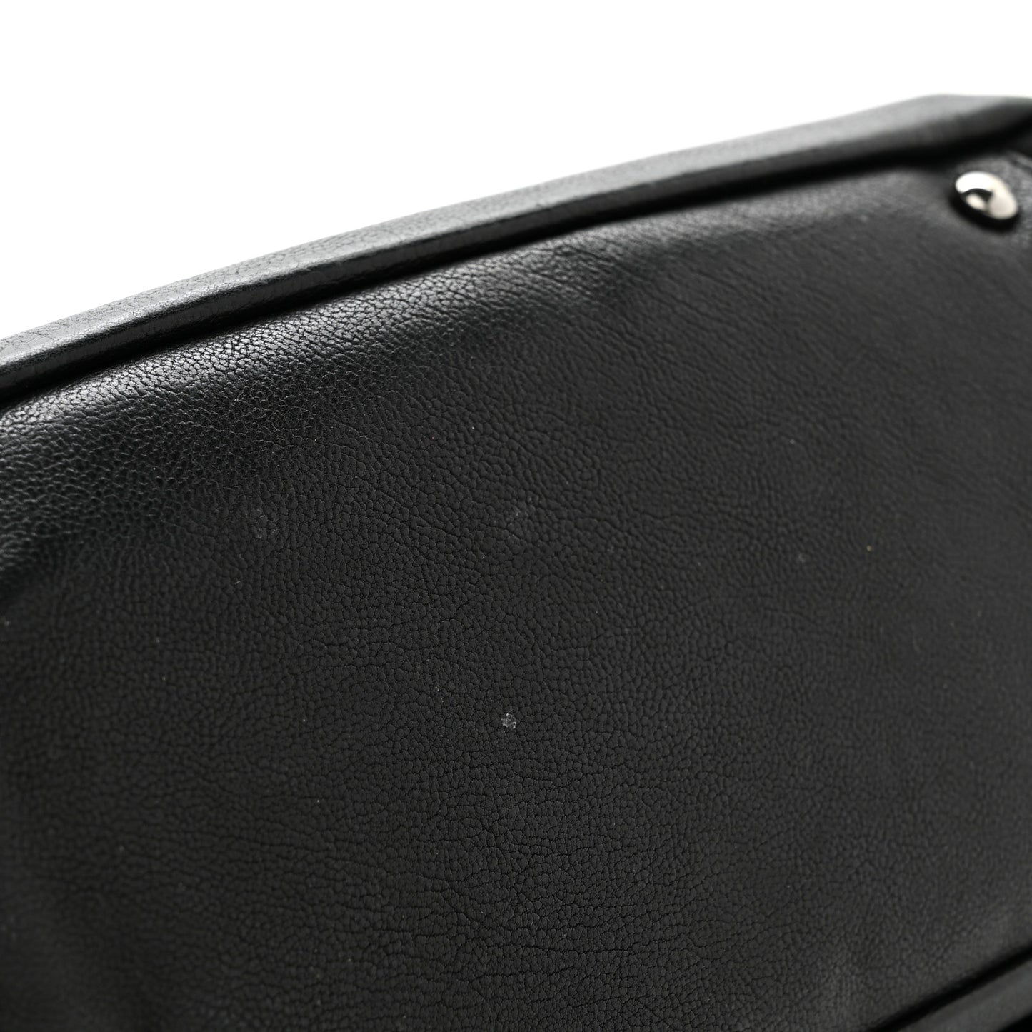 Calfskin Diamond Stitch Accordion Flap Black