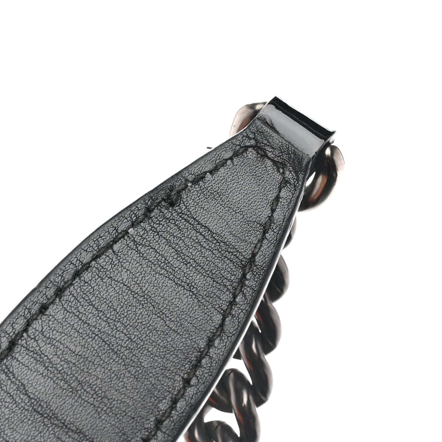 Patent Shearling Medium Soho Chain Shoulder Bag Black