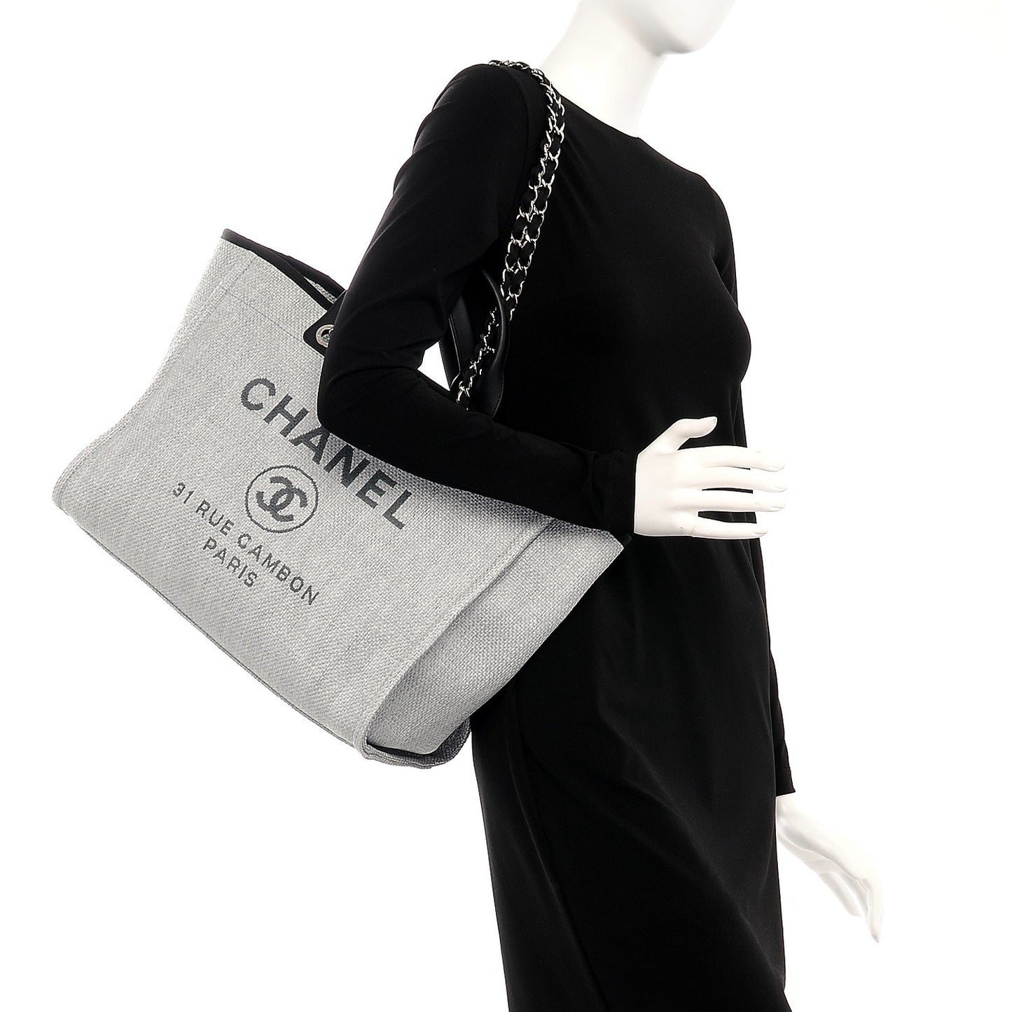 Canvas Large Deauville Tote Grey