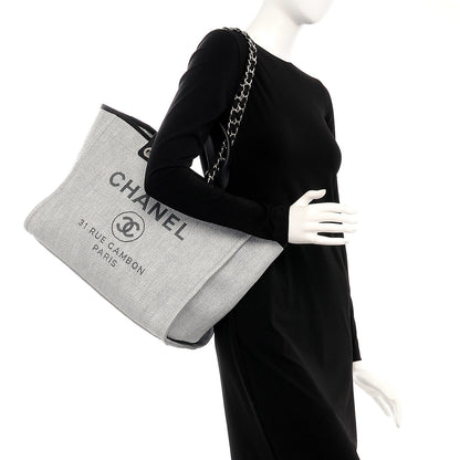 Chanel Canvas Large Deauville Tote Grey 2 of 8