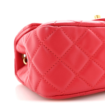 Chanel Lambskin Quilted Mini Pearl Crush Flap Red 9 of 11