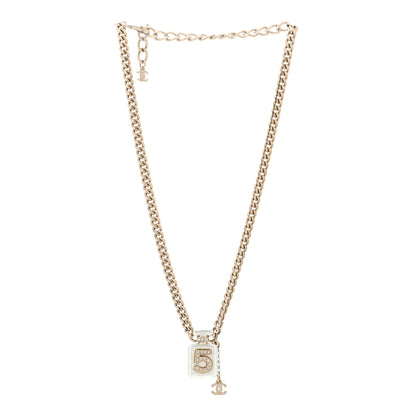 Chanel Resin Crystal CC No 5 Perfume Bottle Necklace 3 of 5