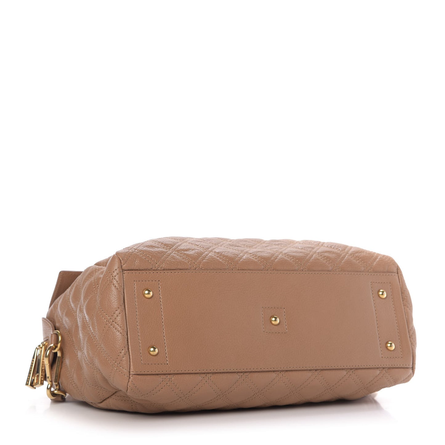 Calfskin Quilted Flap Shoulder Bag Taupe