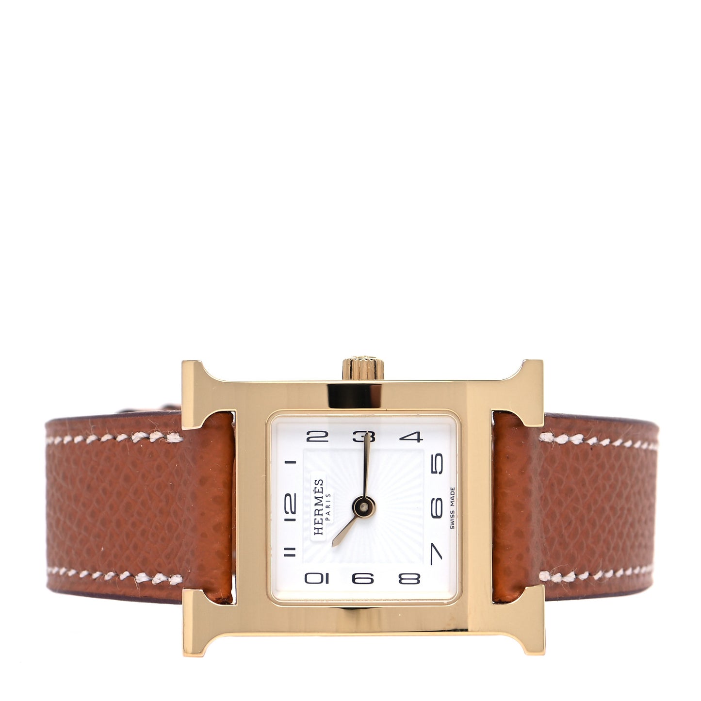 Stainless Steel Epsom 21mm Heure H Hour Quartz Watch Gold