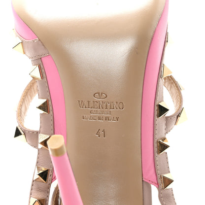 Valentino Garavani Calfskin Nappa Rockstud Ankle Strap 100mm Pumps 41 Pink Poudre 7 of 10