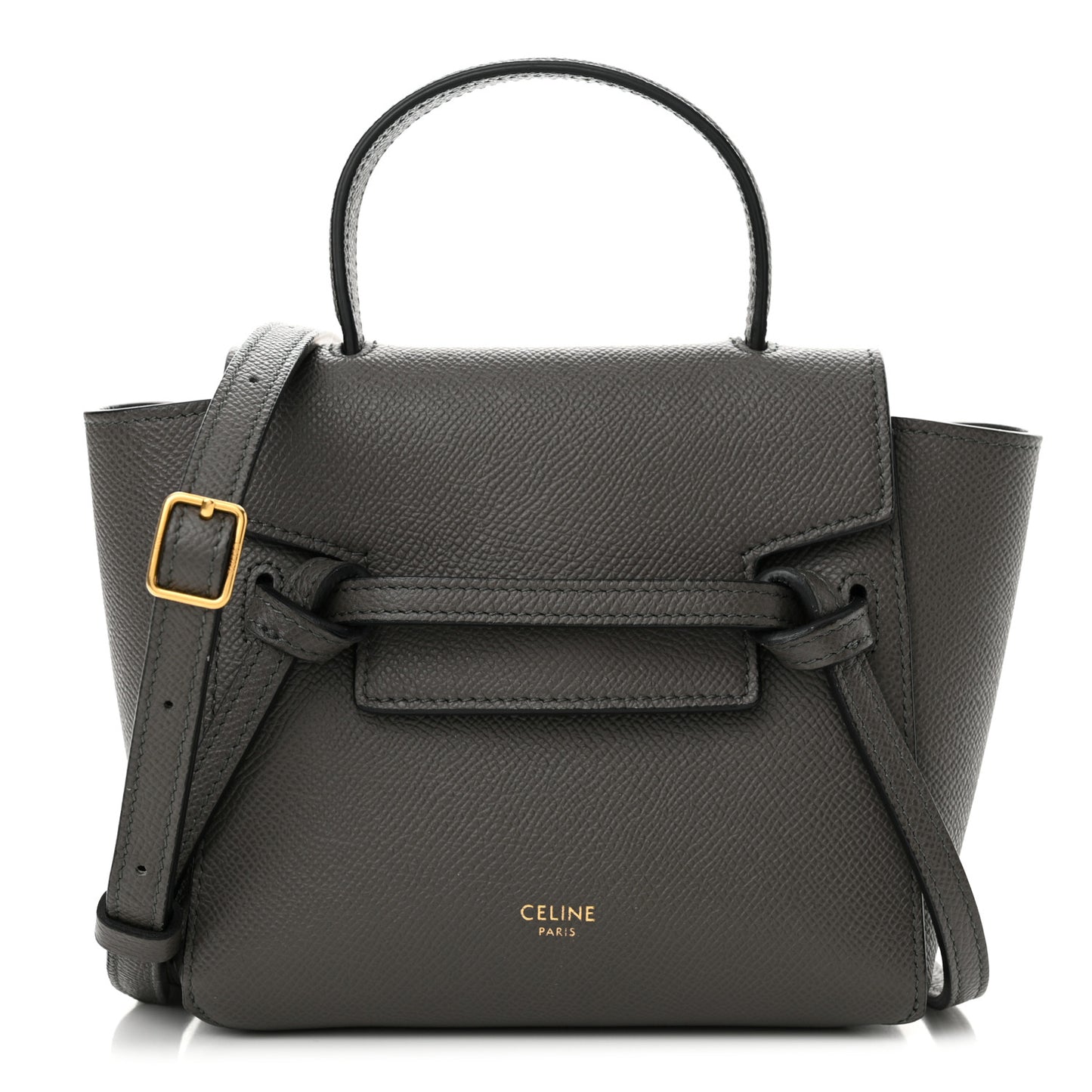 Grained Calfskin Pico Belt Bag Grey